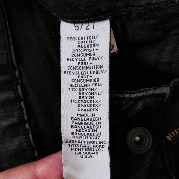 Black Flare Wide Leg Jeans High-Rise - Picture 3 of 7